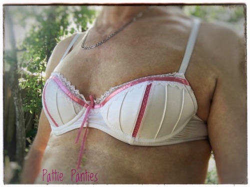 pattiespics: Had not worn this bra for a long time until yesterday.  I had forgotten how girlie it made my little boi boobs feel.  Felt so good that I decided to sleep in it.  So it was a 24 hour boi bra fun day. You can peek at more of Pattie’s