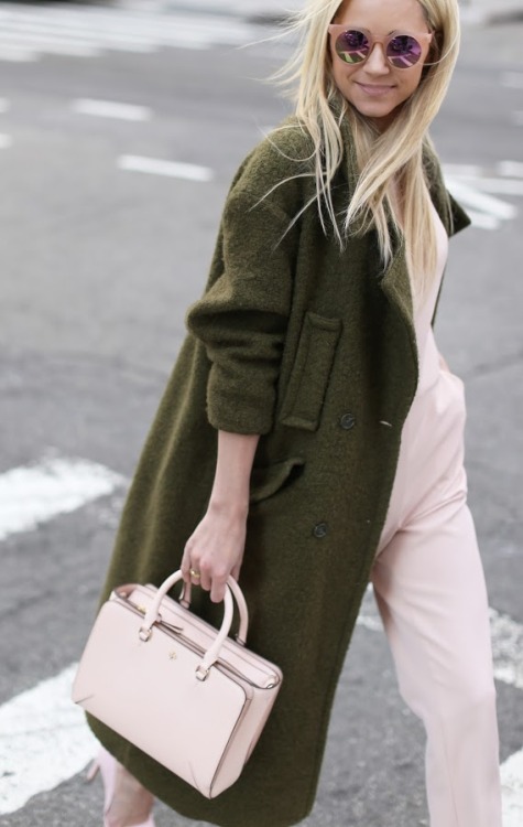 olive green coat