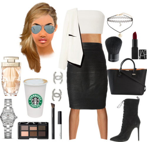 Untitled #435 by myfashionandstyles featuring black sunglasses ❤ liked on PolyvoreKatie Ermilio stra