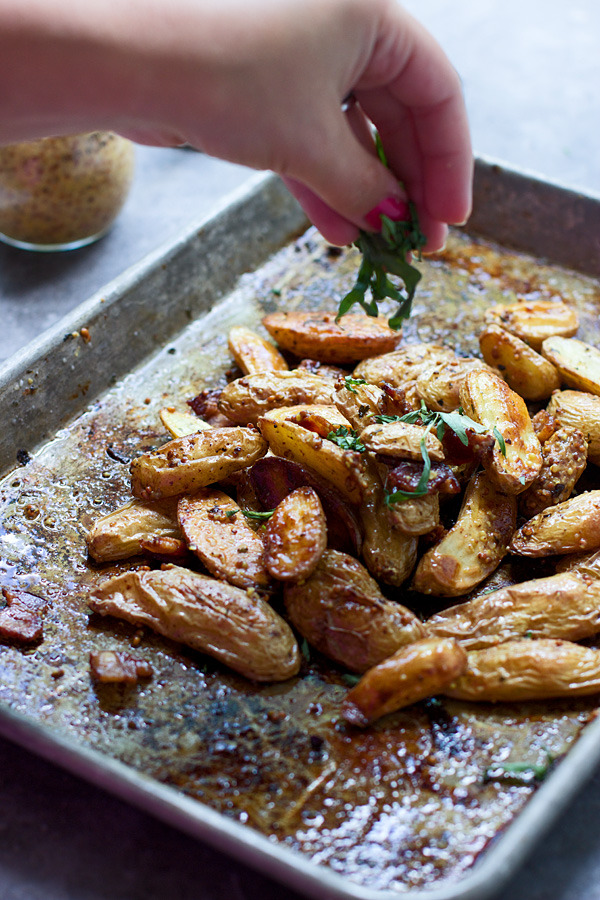 foodffs:  Bacon Roasted Fingerling Potatoes with Stone-Ground Mustard and TarragonReally