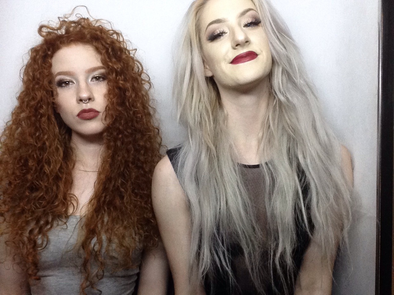 willowraith:  We took phone selfies in a broken photo booth because the lighting