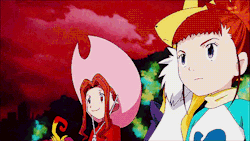 Digi-Egg:  Mimi And Ruki In Digimon Xros Wars. 