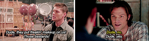 out-in-the-open:Best Winchester Brotherly Bonding Scenes Sam and Dean calling each other dude throug