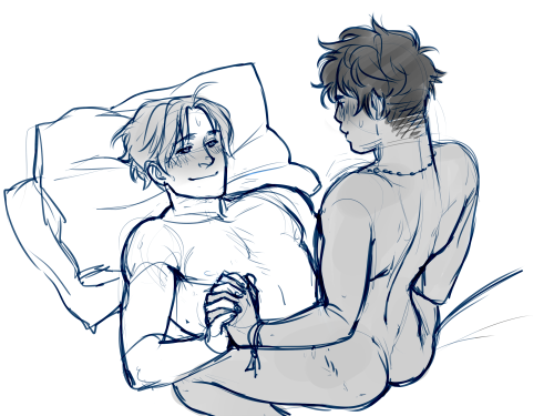 zu-nsfw-art: Headcanon that they had been doing it for ages before they first held hands and got al