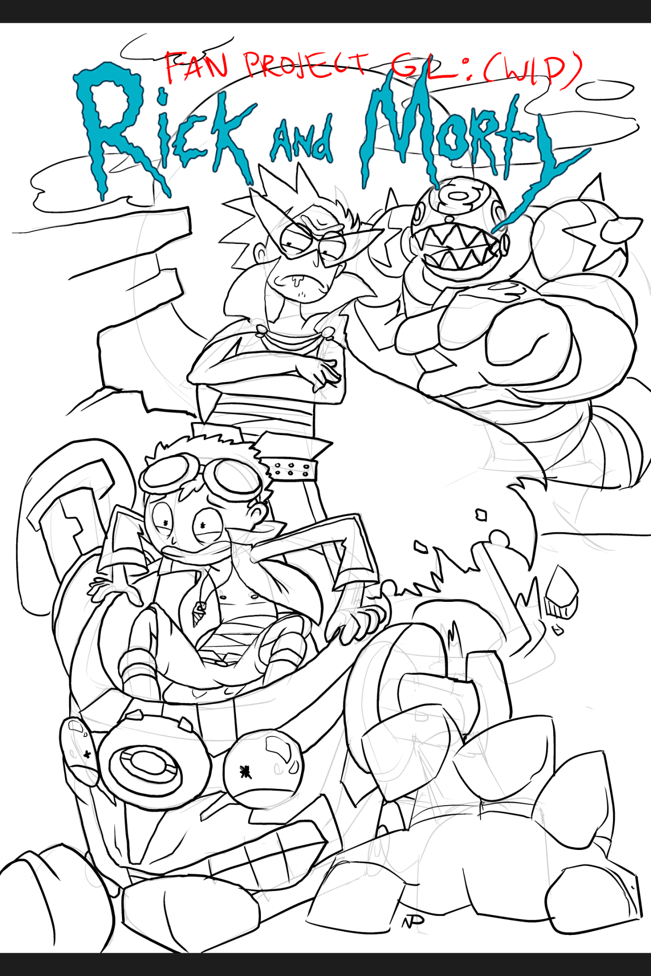 gigatriggr:  RICK AND MORTY: Fan Project GL (WIP). It’s gonna be a one shot comic