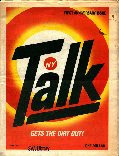 Vintage Magazine Cover #28: NY Talk, April 1985. Cover art by Tom Hachtman, art director: Mark Micha