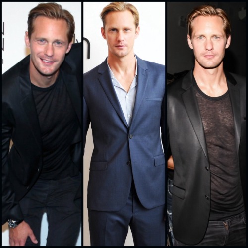 Alexander Skarsgård at New York Fashion Week 2013 for Calvin Klein.