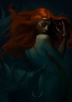 dark-water-siren:    Mermaid by Marta Deer  