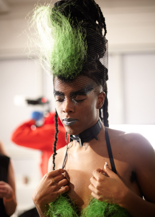 Juliana backstage, Chromat FW15 at Milk Studios photographed by Nick Blumenthal