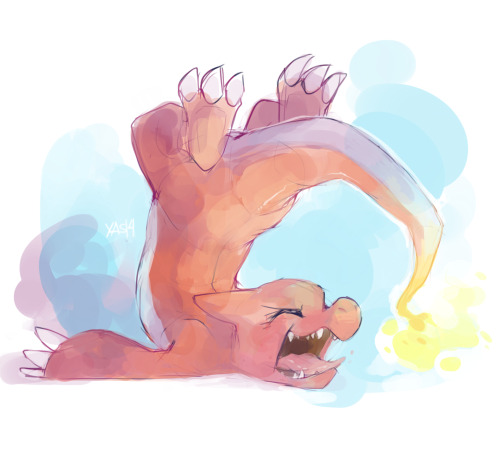ya-ssui:there are times when I just feel like opening SAI and drawing a charmeleon