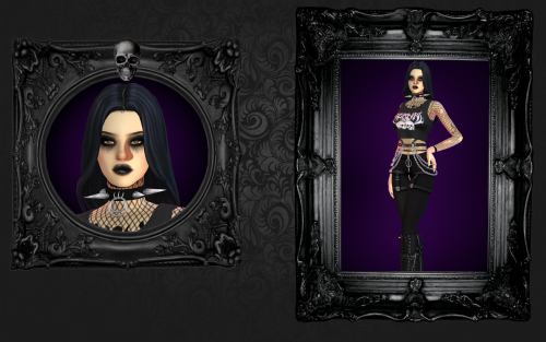 ookyspookysims: Metalhead Goth  ⛧ A Look book Keep reading What a kickass lookbook! 