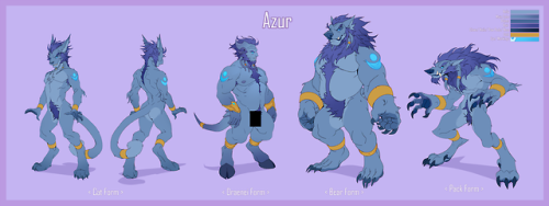 Reference sheet commission for Azur, I’m still marking this as NSFW even though the characters