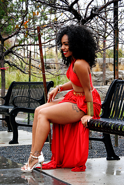 red dress #nsfw #curls