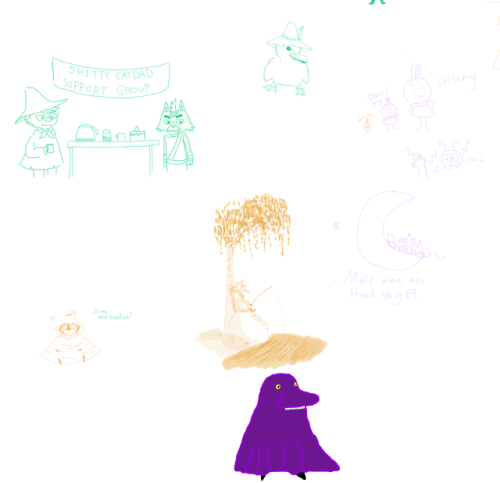 Very belatedly, the results of the Aug 26 Moomin drawing session! Full-sized picture can be found he