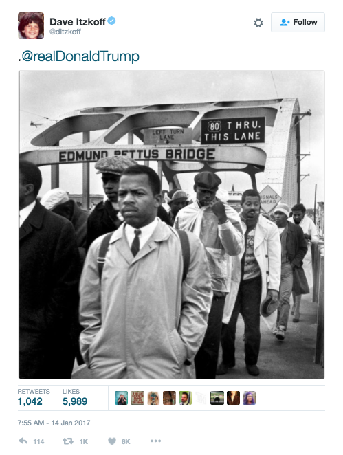 micdotcom:  Donald Trump won’t visit African-American Museum after feud with civil rights hero, John Lewis. Following a nasty, racially-tinged feud with civil rights hero Congressman John Lewis over the state of his “horrible” district and “burning