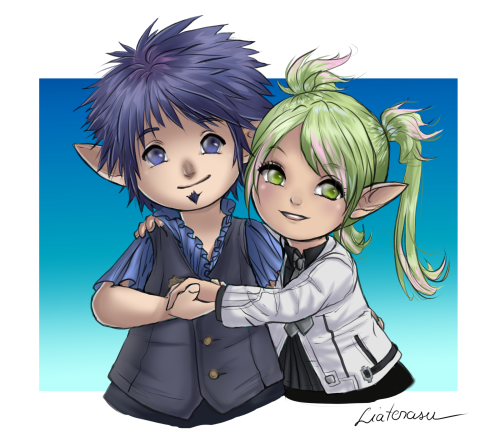 Lalafell couple commission!