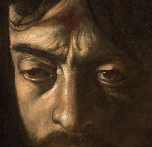 tierradentro:Caravaggio’s “David with the Head of Goliath” detail.