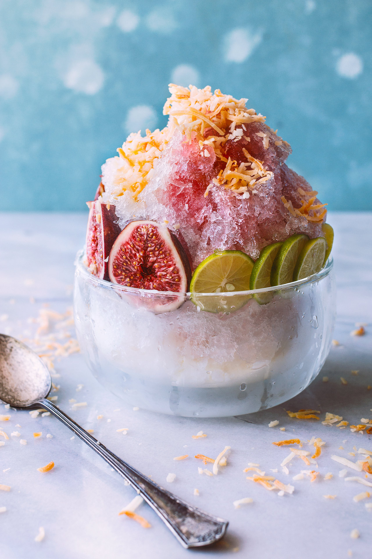 sweetoothgirl:Fig and Lime Shave Ice with Coconut