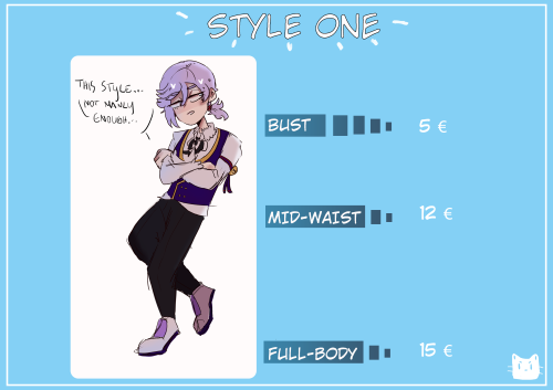 nyaacaron: So! I have finally decided to open commissions!Some additional infos:A flat colour backgr