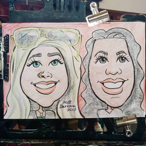 Drawing caricatures at Memorial Hall in Melrose!  Thanks ELF for bringing me more victims. #art #drawing #caricatures #artistsontumblr #artistsoninstagram #melrose #melroseartsfestival #ink #portrait #artstix #prismacolor  (at Melrose Memorial Hall)