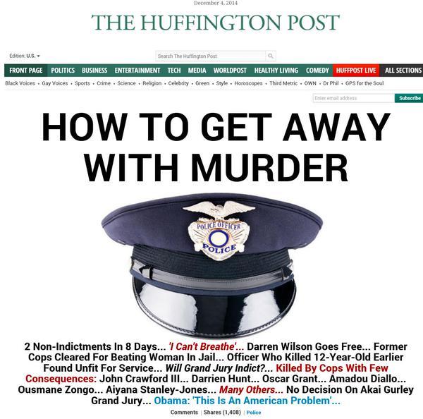 socialjusticekoolaid:  Front pages of the Huffington Post today. (Dec 4th, 2014)