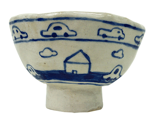 jxiaoo:dog and car ceramic bowl (recently finished making my website so if u wanna see my work in a 