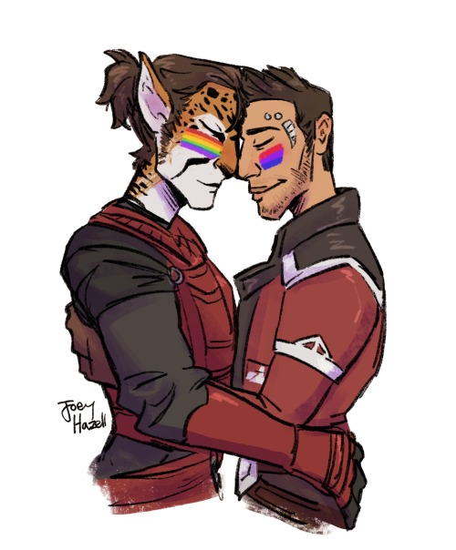 Theron and @i-had-bucky‘s OC celebrating their prideLike this? I’m closing my pride sale for now but