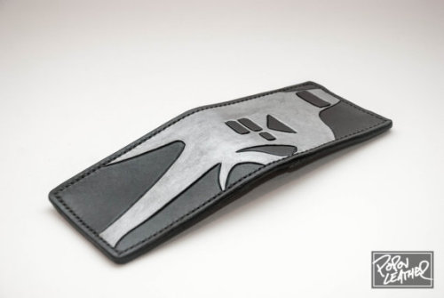 Earthbound Inspired Hand-Made Leather Wallet - Silver Starman (Made to Order)&ndash;$70.00 Earth