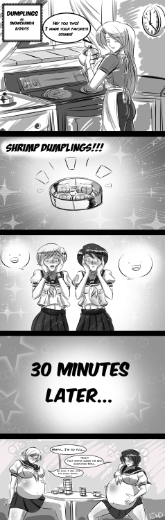 snow-chanda: A silly comic of Michelle cooking up Suki and Sera’s favorite meal: Shrimp dumpli