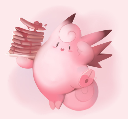 floons:Clefable… with pancakes!