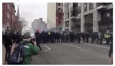 micdotcom:  Police, protesters violently clash ahead of inauguration parade Tear
