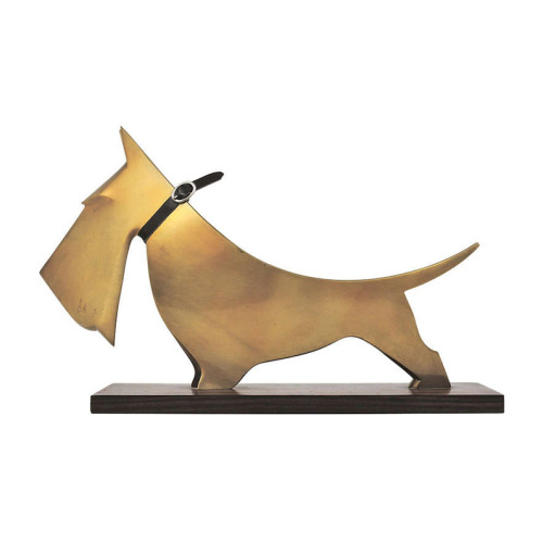 Carl Auböck, Scotch Terrier sculpture, 1928-30. Brass. Vienna. An early work of Auböck in Art Deco S