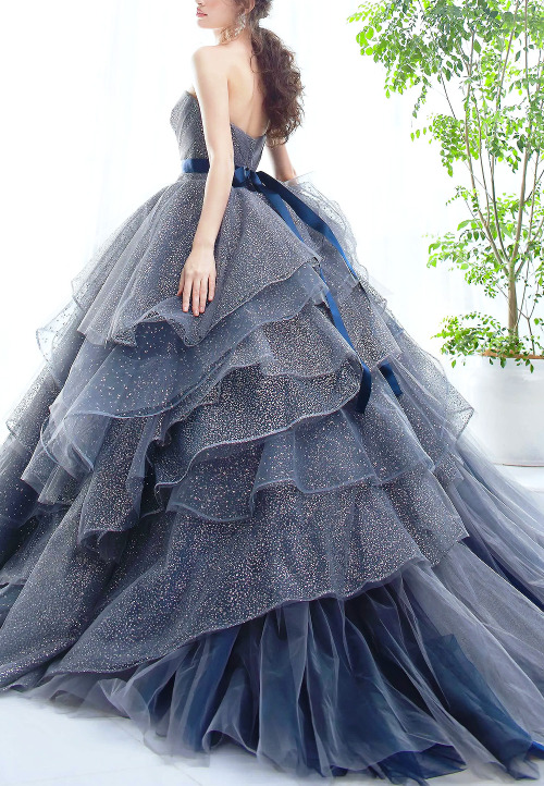 evermore-fashion:Favourite Designs: Kiyoko Hata ‘Blue/Silver’ Bridal Couture Collection
