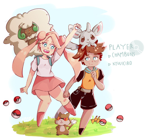 Been playing PokeMMO with @bang-kkumchi  Always love drawing Pokemon Trainer OC’s