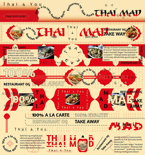 Thai restaurant series poster design. This series is for “Thai 4 You” restaurant.-C