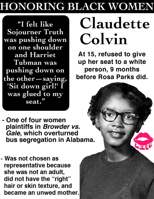 lips-appstate: The third installment of our Honoring Black Women series! Claudette Colvin, a young a