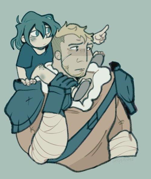 i love thinking of jeralt raising byleth, i assumed he just found this weird child and accidentally 