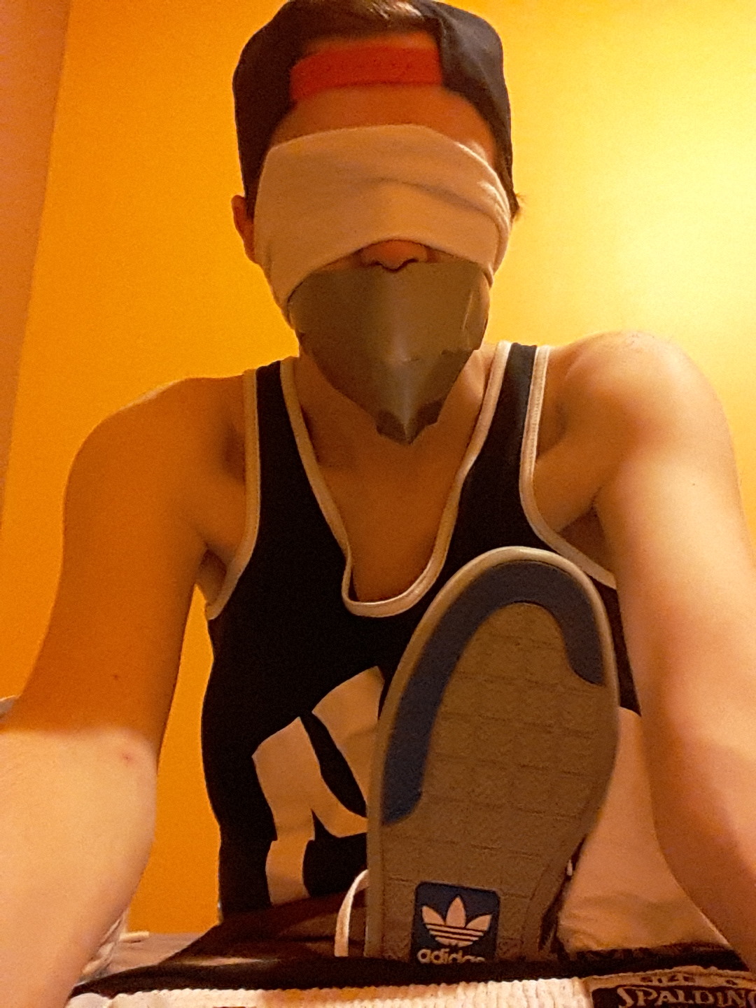 frenchsneakerfetishist:Me with some duct tape and socks. Wat da ya think?