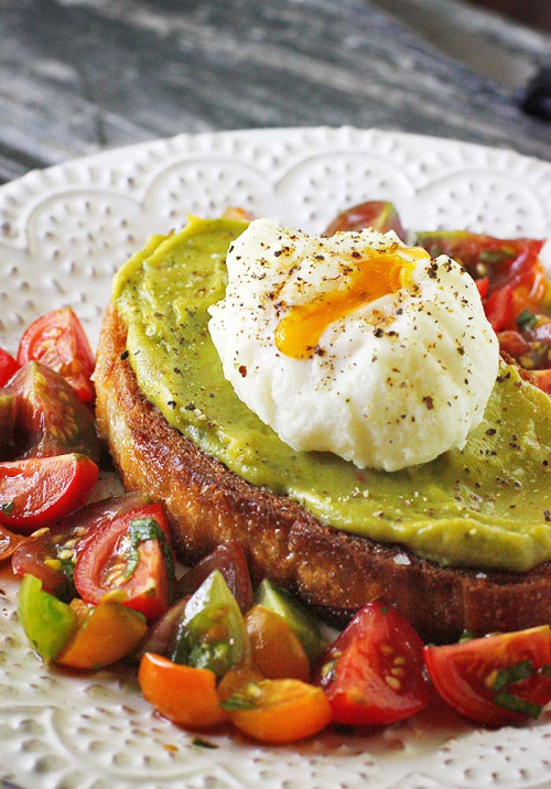 Porn photo lustingfood:  AVOCADO FRIED TOAST WITH POACHED