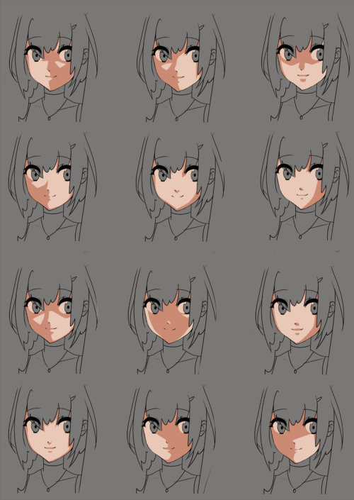 Anime face shading practice by momodesuuu - How to Art