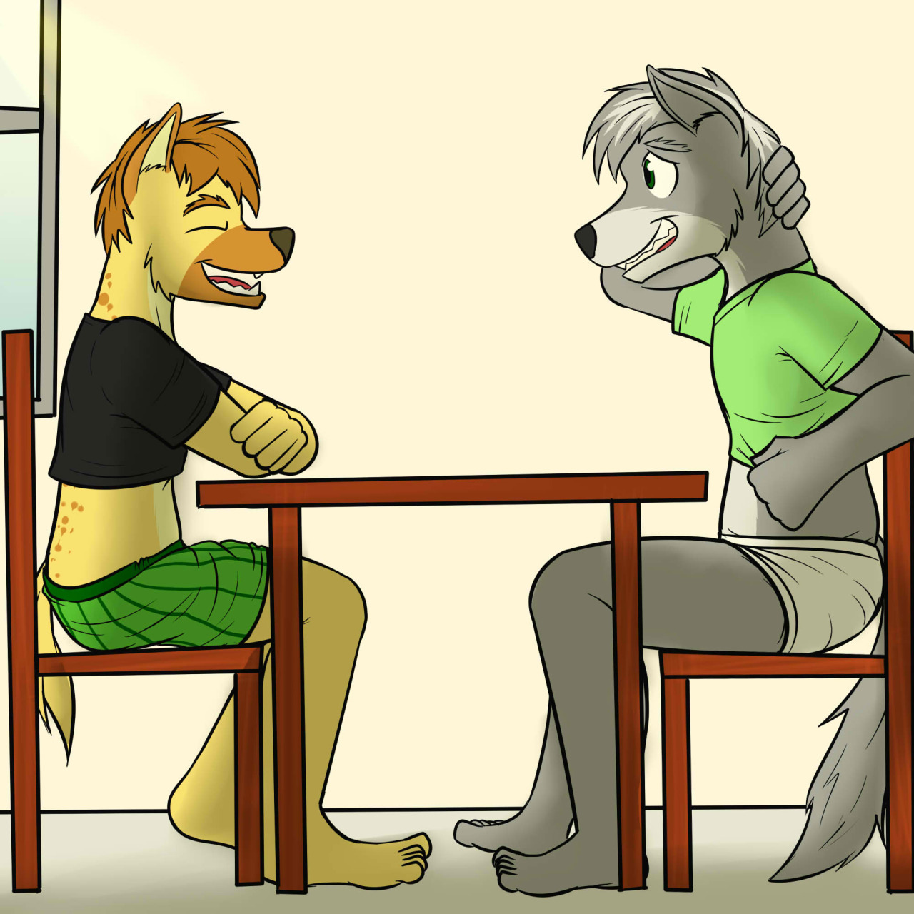 “Haha, looks like I win again!” Fuze said the next morning gleefully, “You