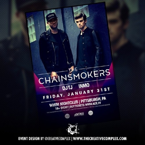 Just finished up #nightlifegraphicdesign for Art of Electronica event featuring @thechainsmokers at @whimpittsburgh #edm #graphicdesign#eventbranding