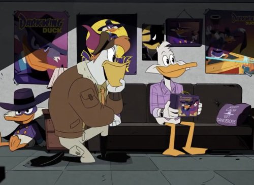 HAPPY ONE YEAR ANNIVERSARY TO THE DUCK KNIGHT RETURNS AND THE REUNION OF DRAKE AND LAUNCHPAD!!!!
