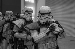 Stormtroopers. Now they walk in single line