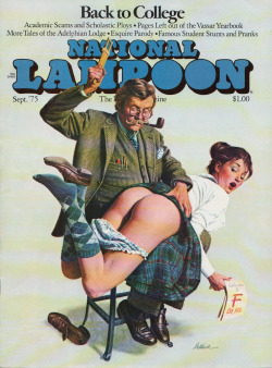 spankingoftheday:  national lampoon september 1975 spanking cover dan rivera