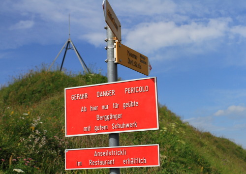 2013: The Swiss do like their hairy walks, but at least they warn you. Path from Schäfler to Altenal