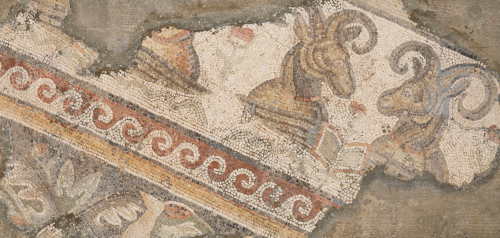 vizuart: Late Roman floor decor in the aptly-named House of the Rams’ Heads, excavated from a 