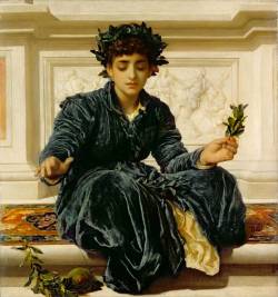 fleurdulys:  Weaving the Wreath - Frederic Leighton 1872 