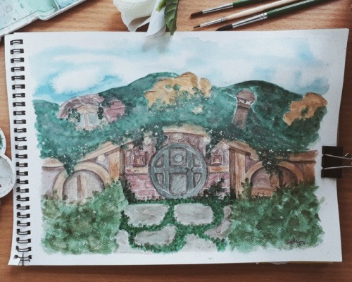 loujaeadventures: I painted the Hobbit house I saw during my trip to DreamWorld, Thailand