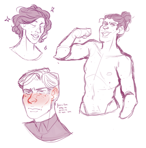 Doodles of Kylo showing off and Hux loving hating it&hellip;